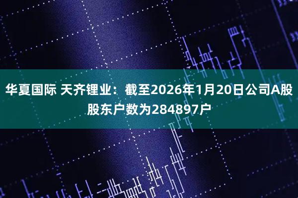 华夏国际 天齐锂业：截至2026年1月20日公司A股股东户数为284897户